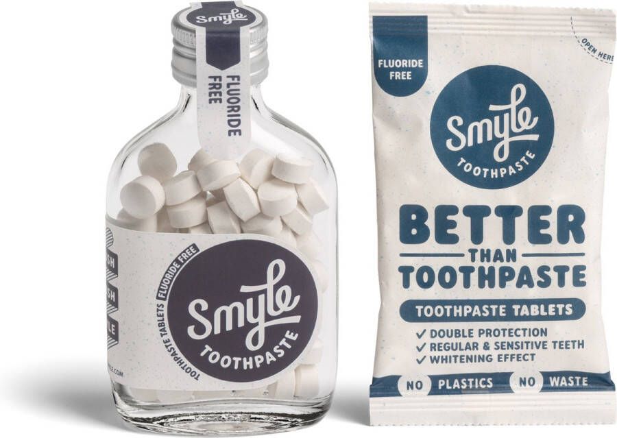 Smyle Duo verpakking Non Fluoride 130 tandpasta tabs Starterkit 2 maanden poetsen