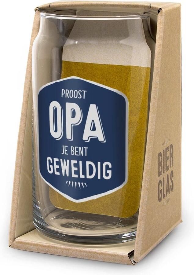 Snoepkado.com Vaderdag Bierglas Drop Opa In cadeauverpakking