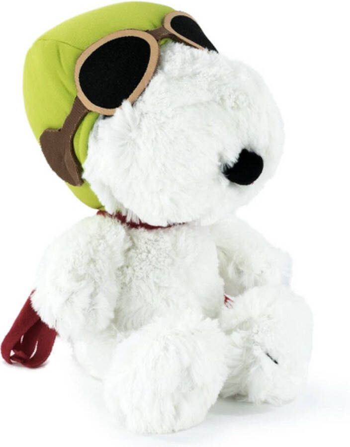 Snoopy Piloot Aviator Pluche Knuffel 30 cm {Speelgoed knuffelpop knuffeldier voor kinderen jongens meisjes Wit Hondje White Dog Plush Toy Belle}