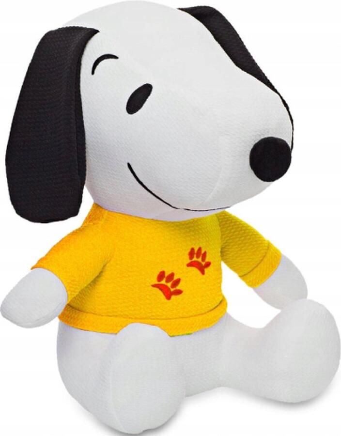 Snoopy met T-shirt (Geel) Pluche Knuffel 25 cm {Speelgoed knuffelpop knuffeldier voor kinderen jongens meisjes Wit Hondje White Dog Plush Toy Belle}