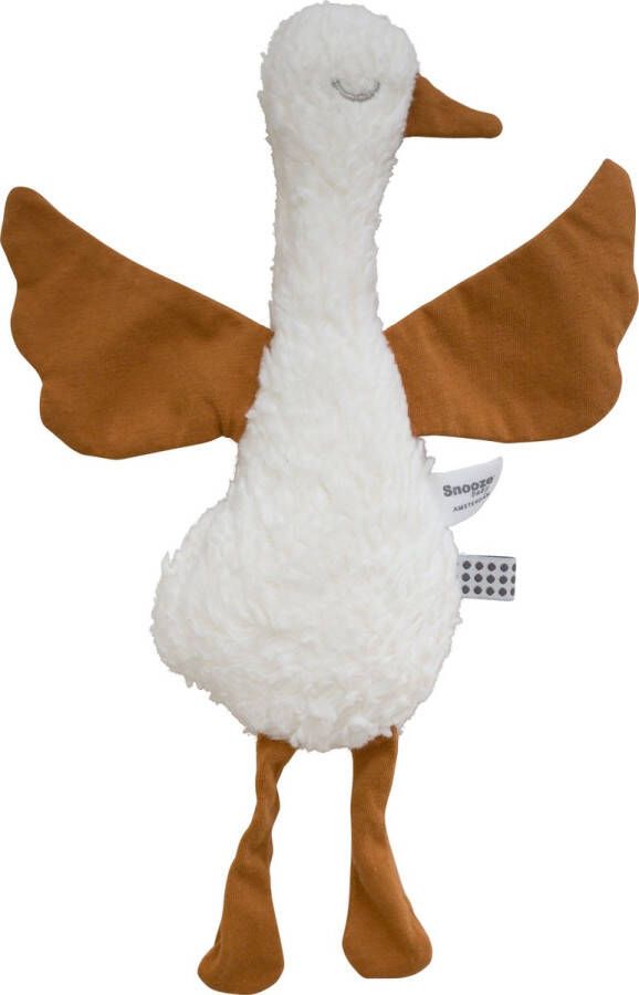 Snoozebaby knuffeldiertje Diddy Duck organic off white knuffel 25 cm