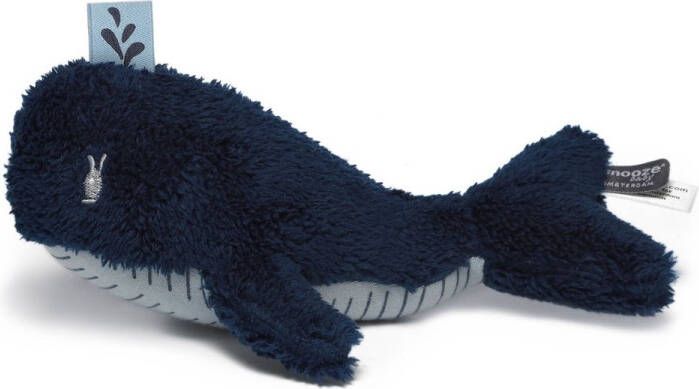 Snoozebaby knuffel Walvis Wally Whale Midnight Blue 16 cm