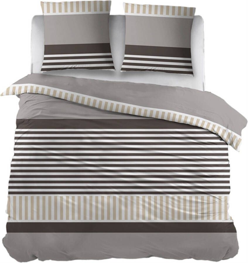 Snoozing Aline Dekbedovertrek Tweepersoons 200x200 220 cm Bruin