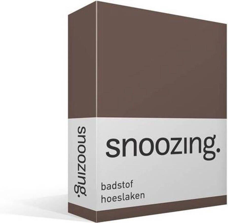 Snoozing Badstof Hoeslaken Eenpersoons 100x200 cm of 90x200 220 cm Taupe