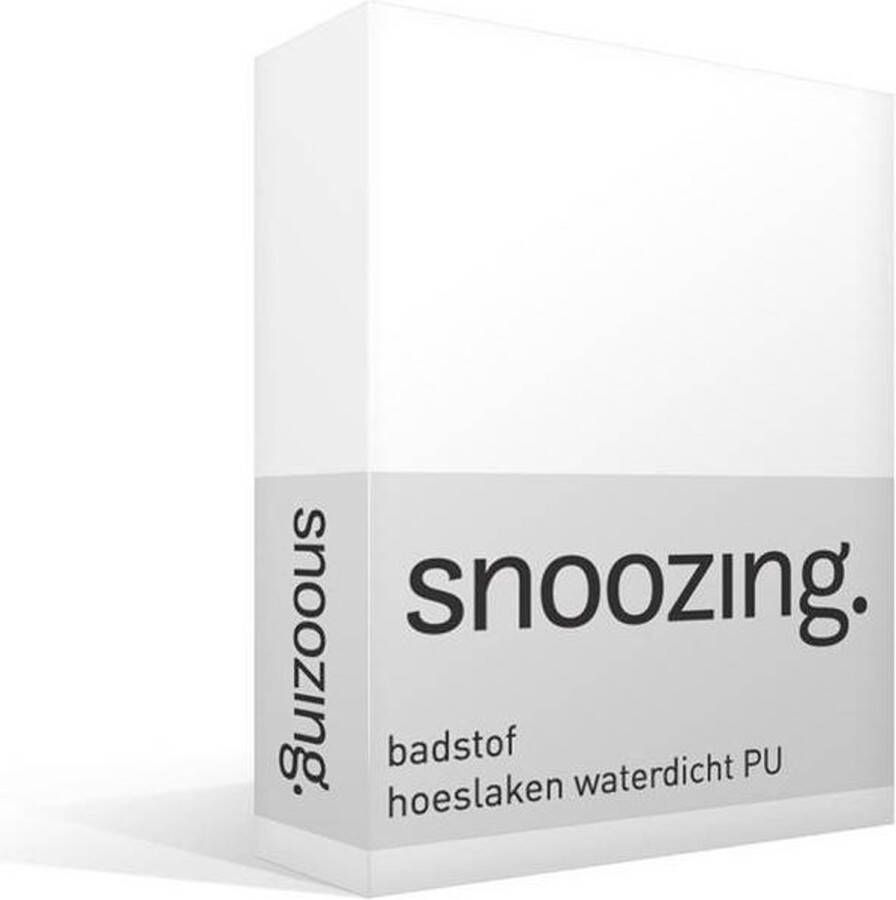 Snoozing Badstof Waterdicht PU Hoeslaken Lits-jumeaux 180x220 cm Wit