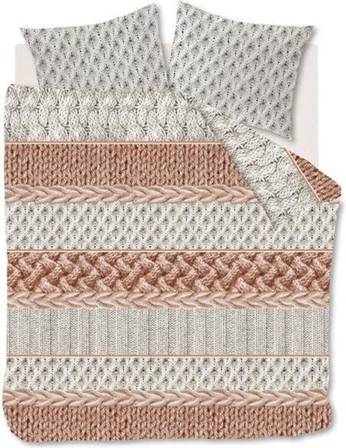 Snoozing Cardiff Flanel Dekbedovertrek Lits-jumeaux 260x200 220 cm Terra