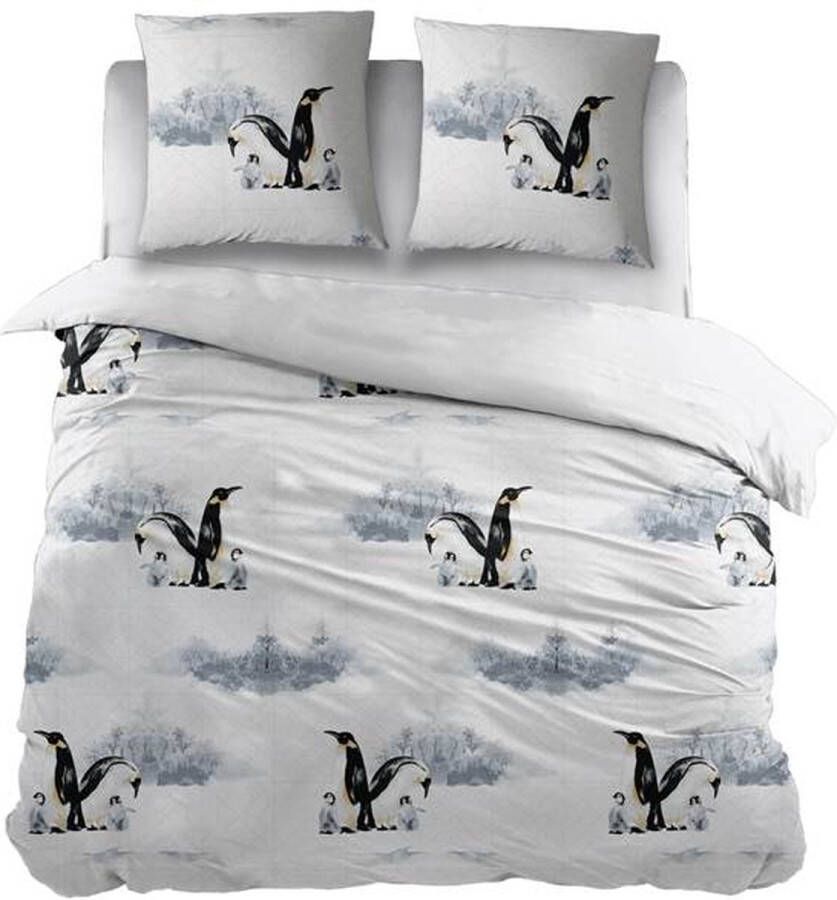 Snoozing Delores Flanel Dekbedovertrek Tweepersoons 200x200 220 cm Wit