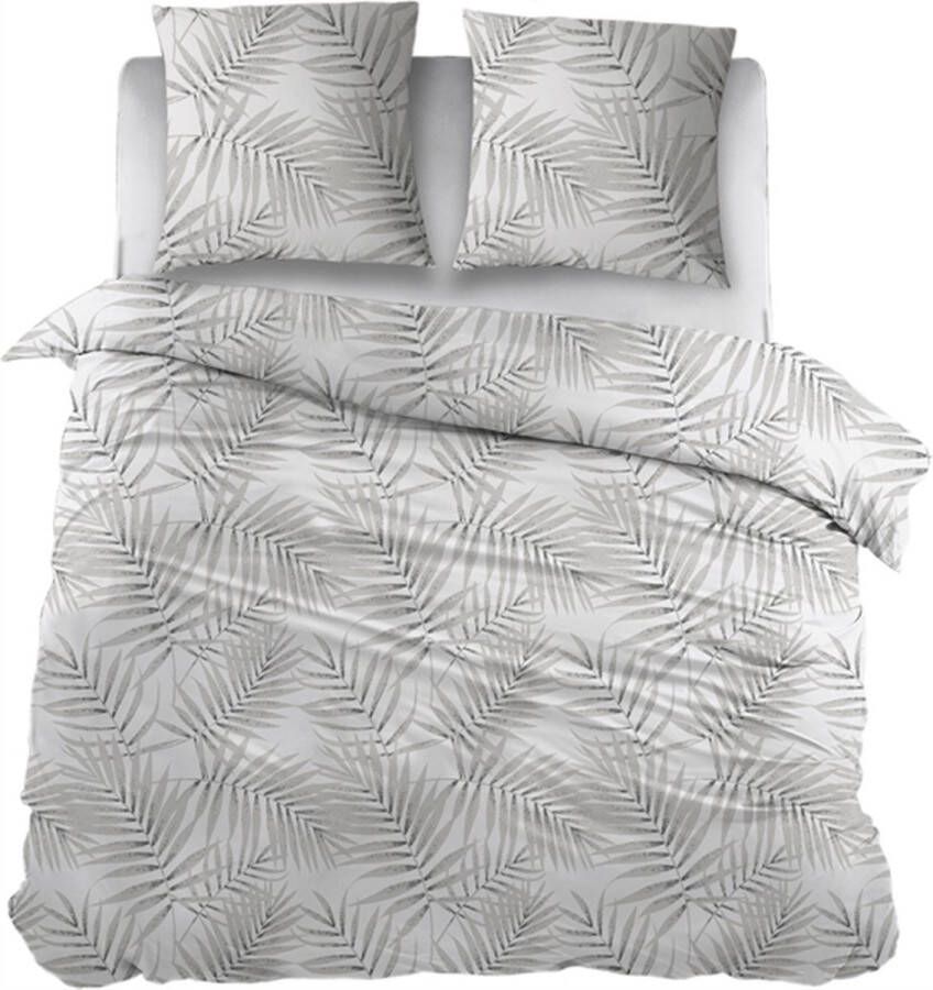 Snoozing Dorien Flanel Dekbedovertrek Tweepersoons 200x200 220 cm Grijs