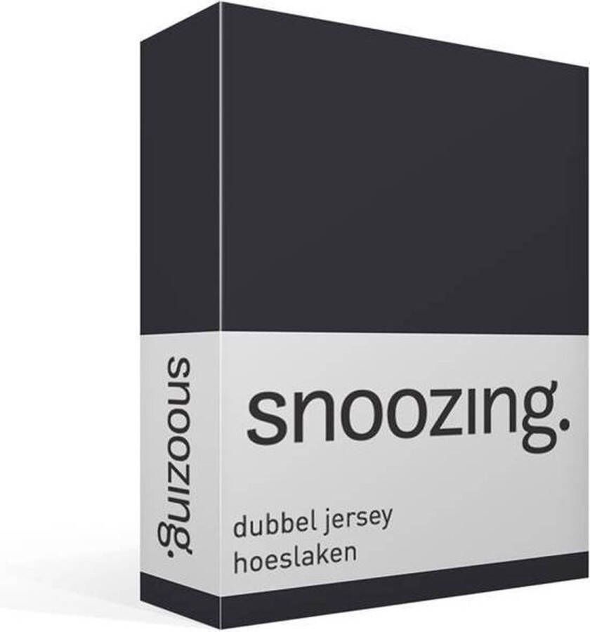 Snoozing Dubbel Jersey Hoeslaken Lits-jumeaux 180x200 220 cm Anthraciet