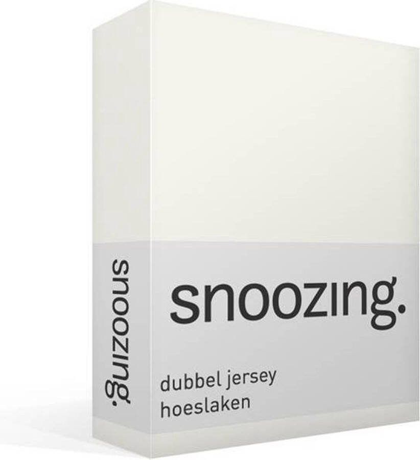 Snoozing Dubbel Jersey Hoeslaken Lits-jumeaux 160x200 220 cm Ivoor