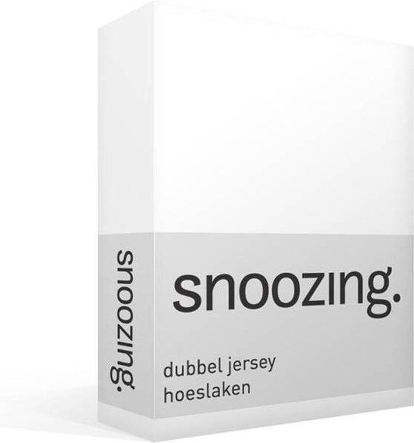 Snoozing Dubbel Jersey Hoeslaken Lits-jumeaux 200x200 220 cm Wit