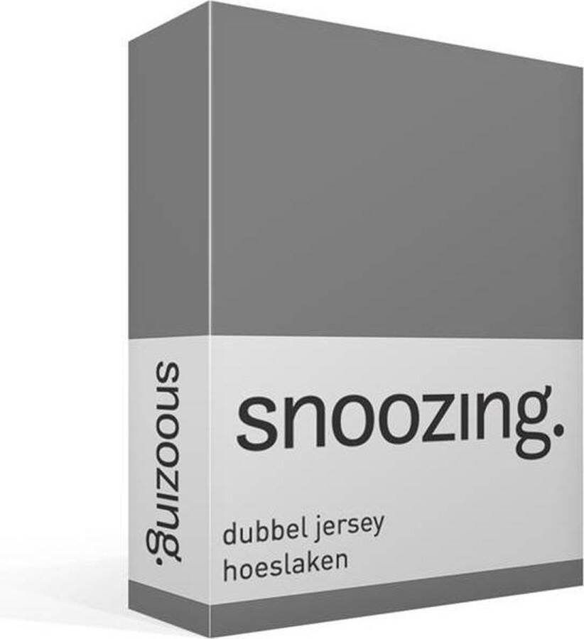 Snoozing Dubbel Jersey Hoeslaken Lits-jumeaux 180x200 220 cm Grijs