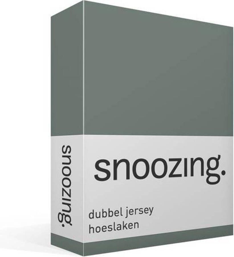 Snoozing Dubbel Jersey Hoeslaken Lits-jumeaux 160x200 220 cm Groen