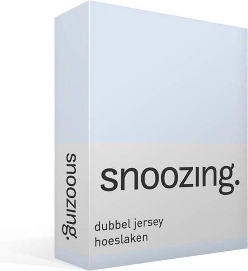 Snoozing Dubbel Jersey Hoeslaken Lits-jumeaux 200x200 220 cm Bleu