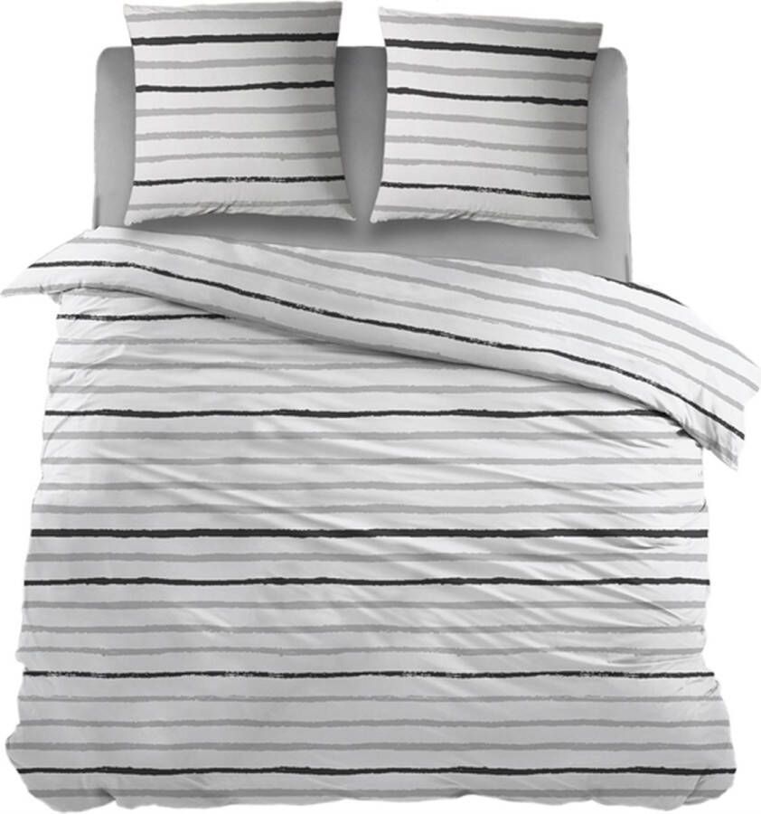 Snoozing Dudu Flanel Dekbedovertrek Tweepersoons 200x200 220 cm Grijs