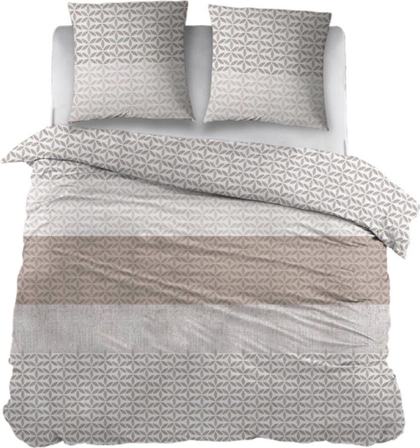 Snoozing Elke Dekbedovertrek Tweepersoons 200x200 220 cm Taupe