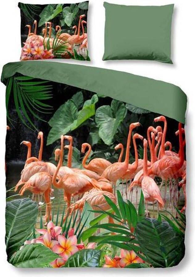 Snoozing Flamingo Dekbedovertrek Lits-jumeaux 240x200 220 cm + 2 kussenslopen 60x70 cm Multi kleur