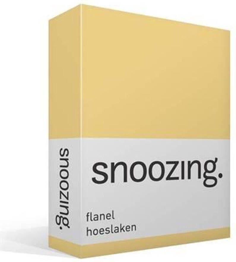 Snoozing Flanel Hoeslaken Eenpersoons 70x200 cm Geel