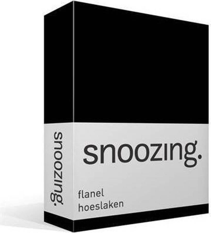 Snoozing Flanel Hoeslaken Eenpersoons 70x200 cm Zwart