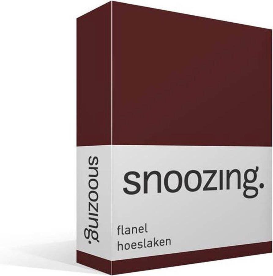 Snoozing Flanel Hoeslaken Lits-jumeaux 200x220 cm Aubergine
