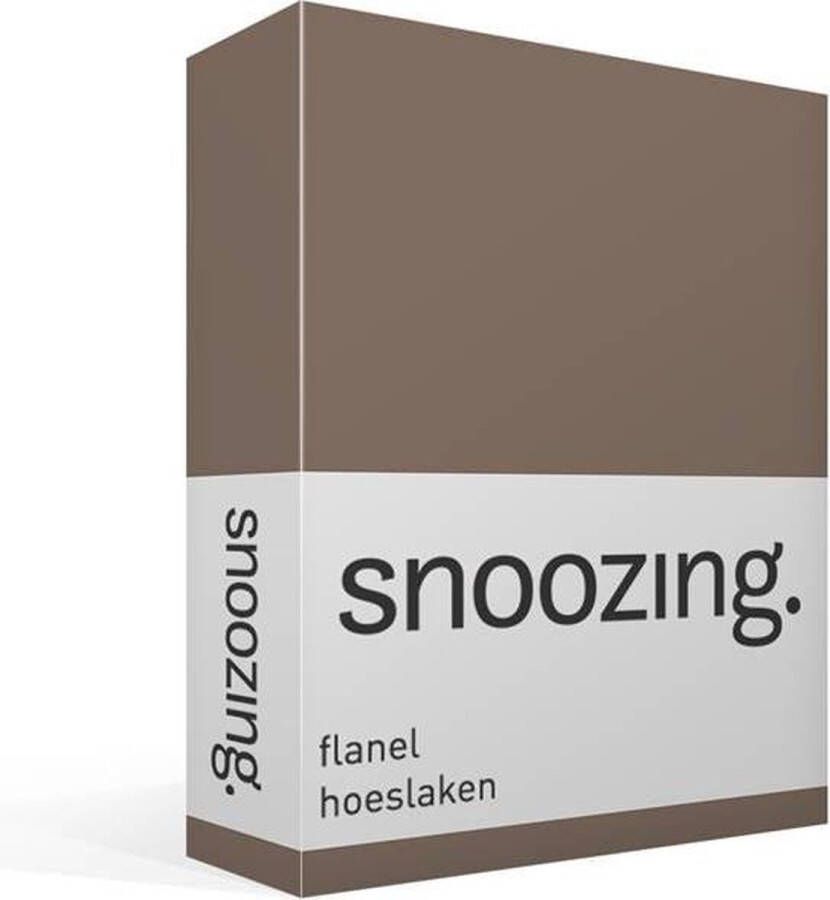 Snoozing Flanel Hoeslaken Lits-jumeaux 160x200 cm Bruin