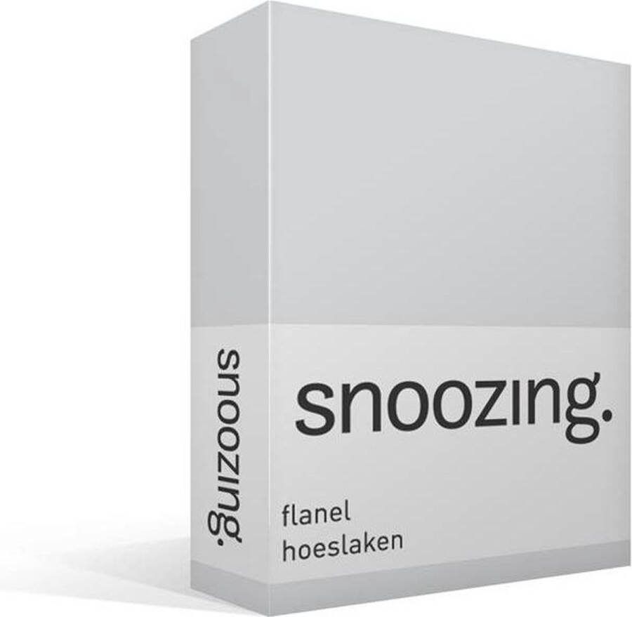 Snoozing Flanel Hoeslaken Lits-jumeaux 200x200 cm Grijs