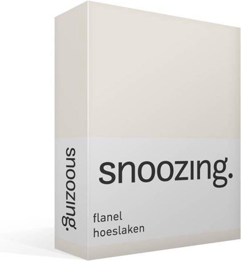 Snoozing Flanel Hoeslaken Lits-jumeaux 160x220 cm Ivoor