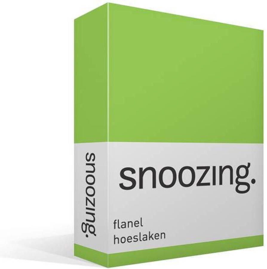 Snoozing Flanel Hoeslaken Lits-jumeaux 160x220 cm Lime