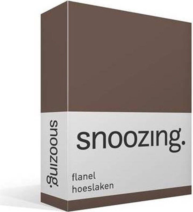 Snoozing Flanel Hoeslaken Lits-jumeaux 160x220 cm Taupe