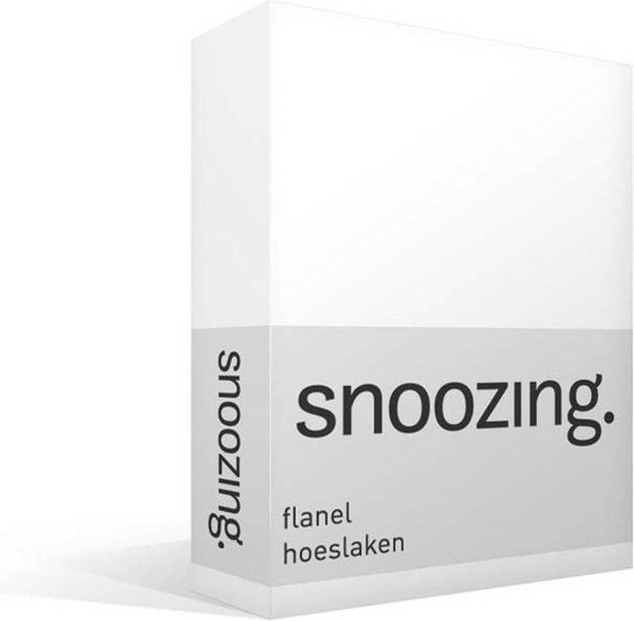 Snoozing Flanel Hoeslaken Lits-jumeaux 160x220 cm Wit