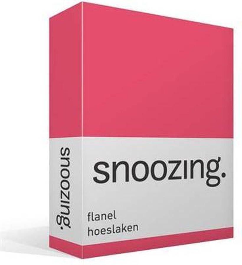 Snoozing Flanel Hoeslaken Lits-jumeaux 180x200 cm Fuchsia