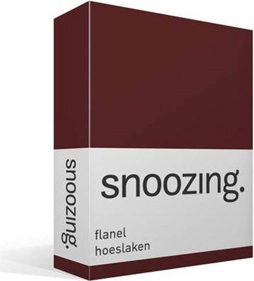 Snoozing Flanel Hoeslaken Lits-jumeaux 200x200 cm Aubergine