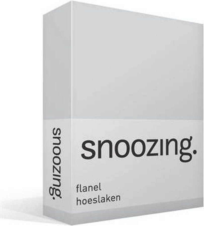 Snoozing Flanel Hoeslaken Lits-jumeaux 200x200 cm Grijs
