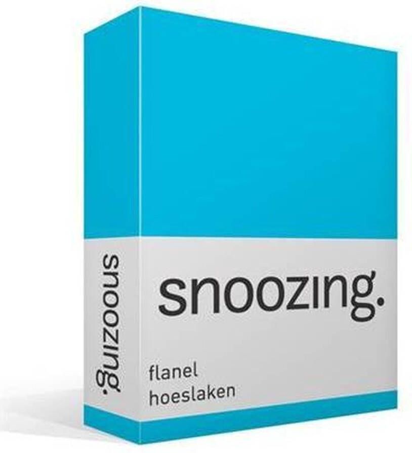 Snoozing Flanel Hoeslaken Lits-jumeaux 200x200 cm Turquoise