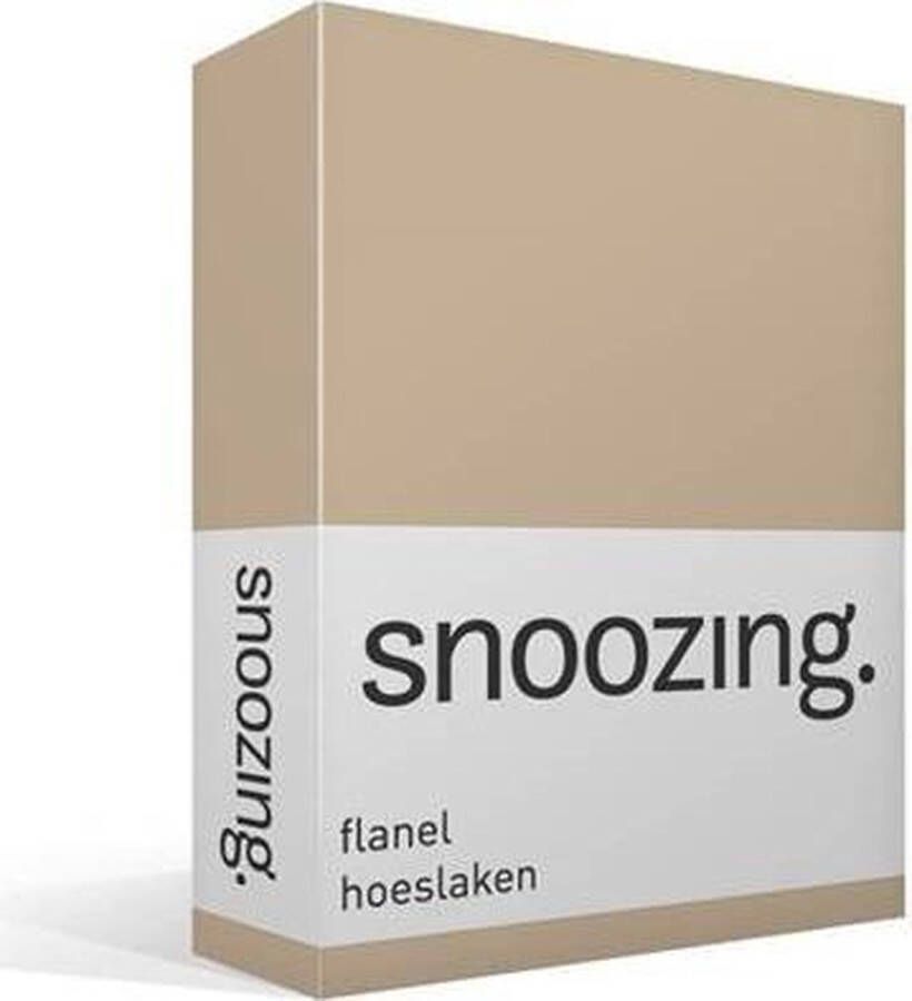 Snoozing Flanel Hoeslaken Lits-jumeaux 200x220 cm Camel