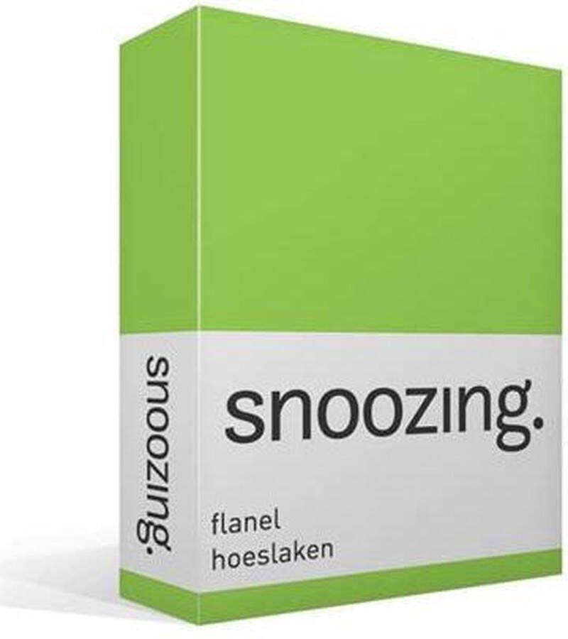 Snoozing Flanel Hoeslaken Lits-jumeaux 200x220 cm Lime