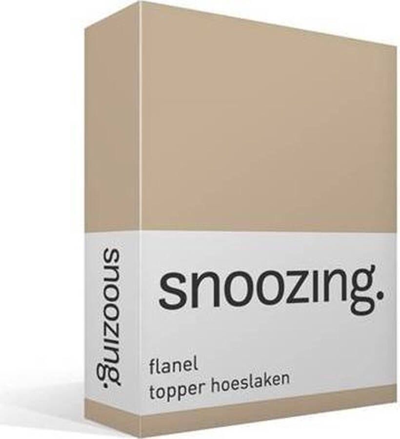 Snoozing Flanel Hoeslaken Topper Lits-jumeaux 160x210 220 cm Camel