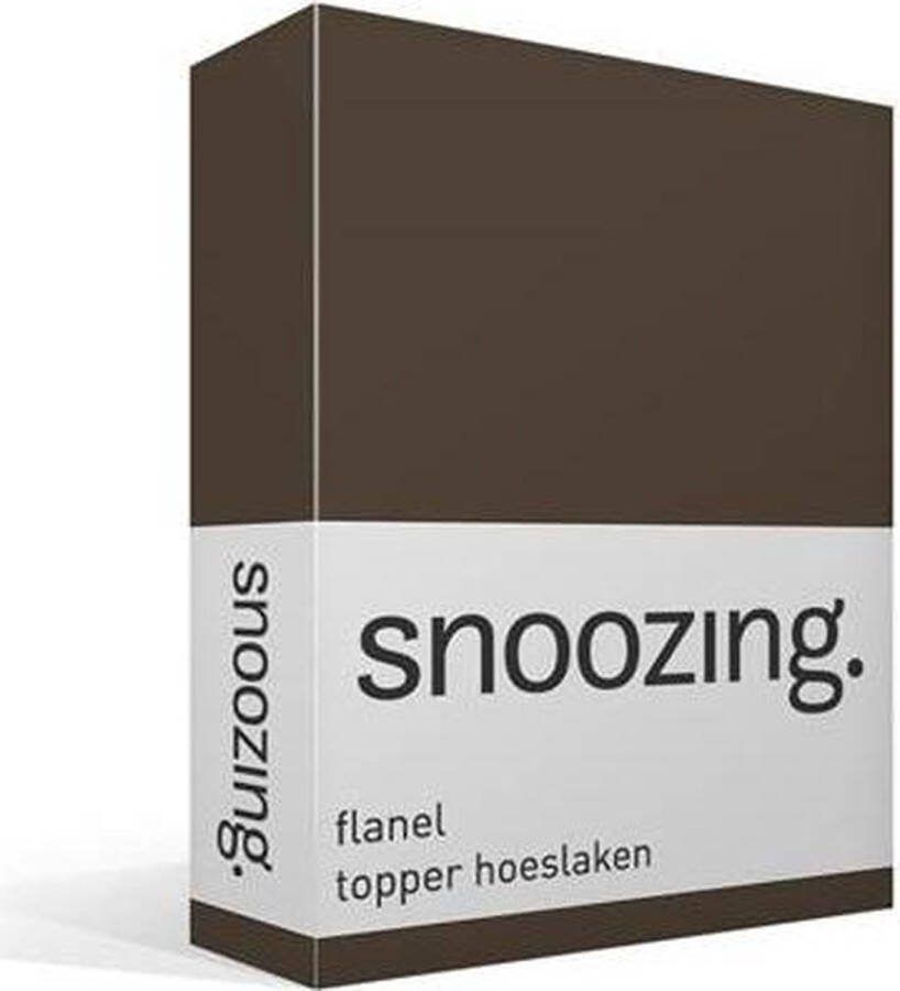 Snoozing Flanel Hoeslaken Topper Lits-jumeaux 180x210 220 cm Bruin