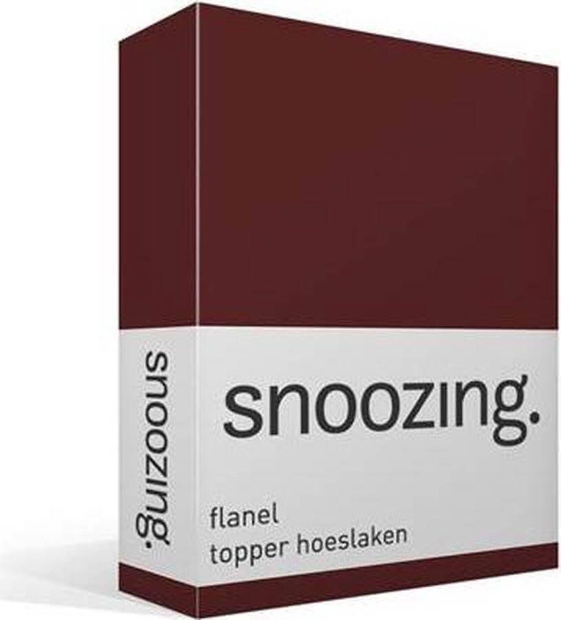 Snoozing Flanel Hoeslaken Topper Lits-jumeaux 200x210 220 cm Aubergine