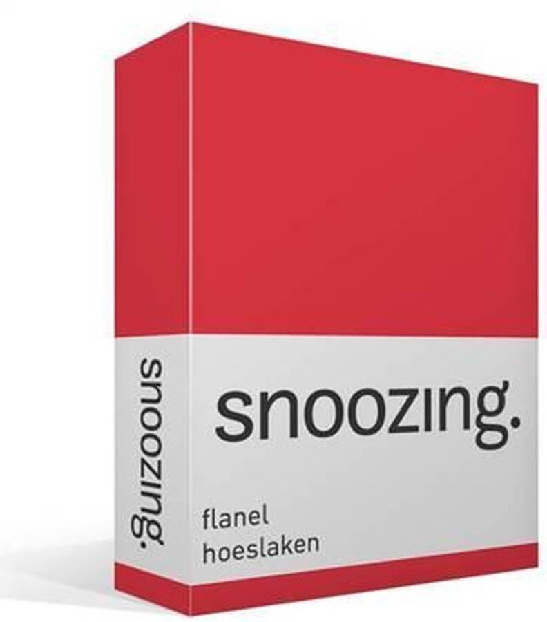 Snoozing Flanel Hoeslaken Lits-jumeaux -160x200 cm Rood