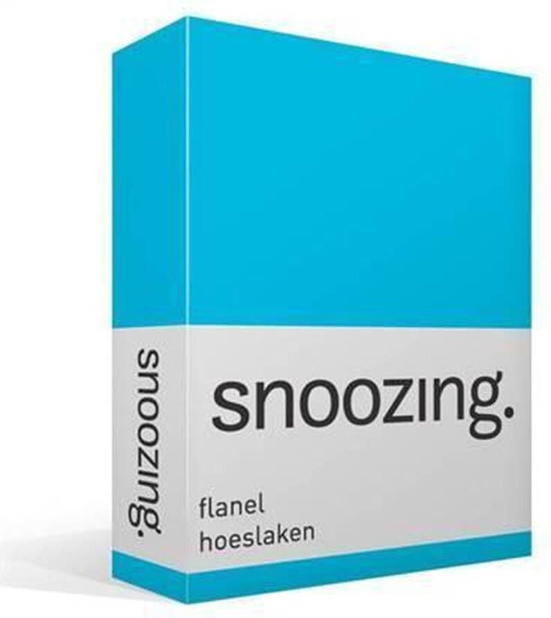 Snoozing Flanel Hoeslaken Tweepersoons 120x200 cm Turquoise