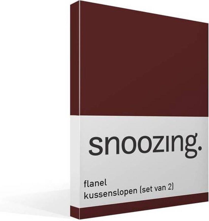 Snoozing Flanel Kussenslopen Set van 2 40x60 cm Aubergine