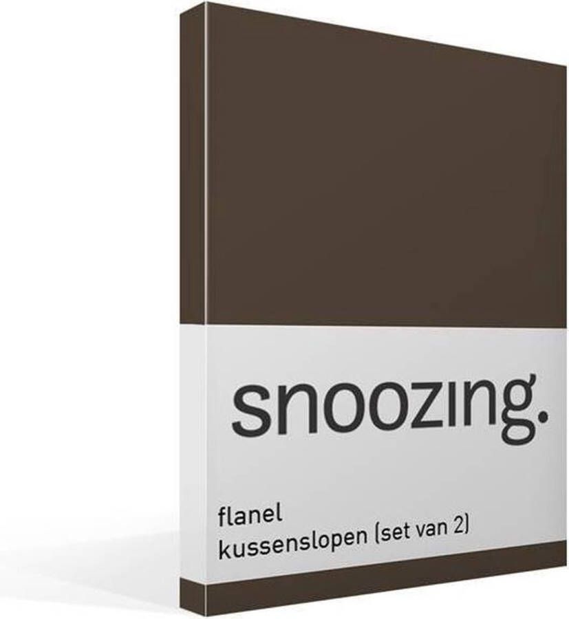 Snoozing Flanel Kussenslopen Set van 2 40x60 cm Bruin