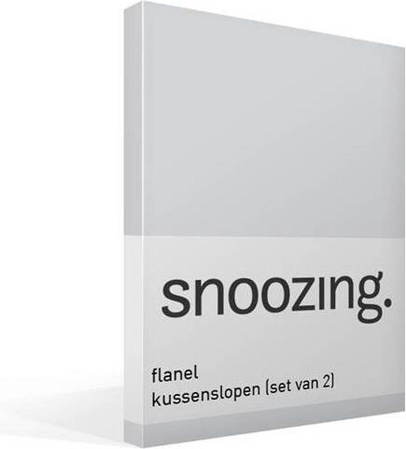 Snoozing Flanel Kussenslopen Set van 2 40x60 cm Grijs