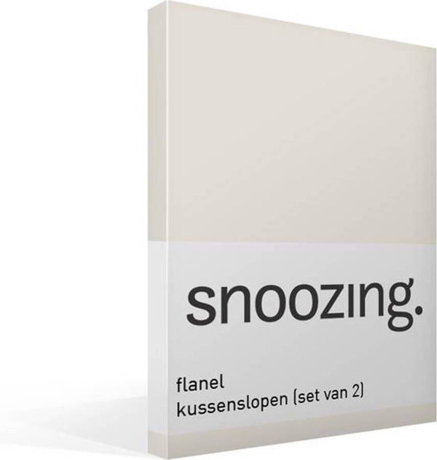 Snoozing Flanel Kussenslopen Set van 2 40x60 cm Ivoor