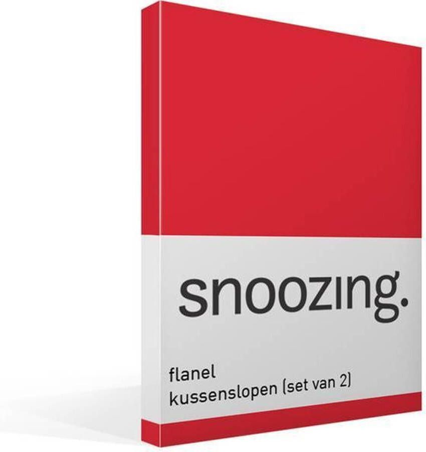 Snoozing Flanel Kussenslopen Set van 2 40x60 cm Rood