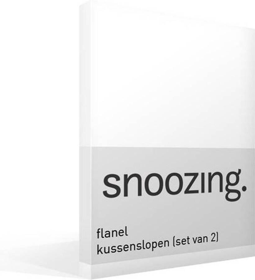 Snoozing Flanel Kussenslopen Set van 2 40x60 cm Wit