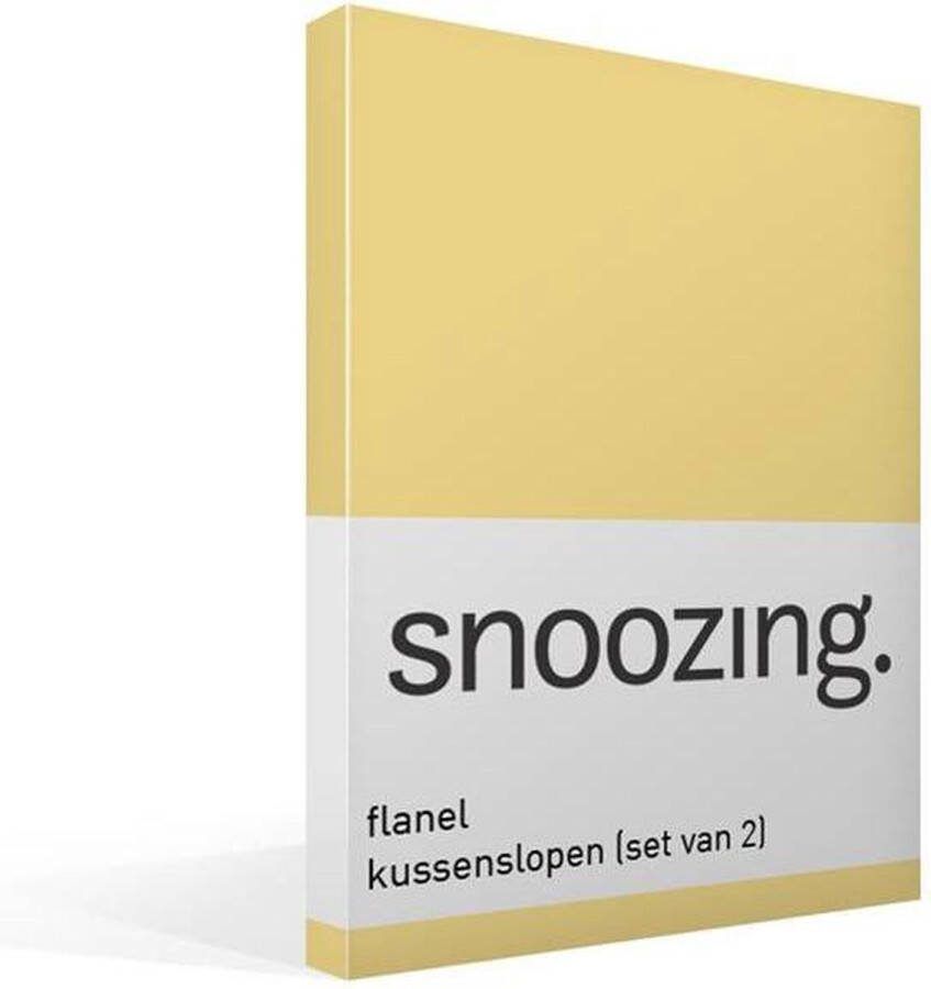 Snoozing flanel kussenslopen (set van 2) Geel 60x70 cm (25 geel)