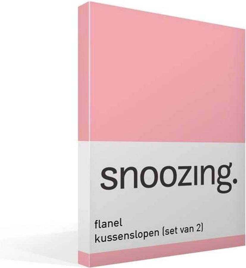 Snoozing Flanel Kussenslopen Set van 2 50x70 cm Roze