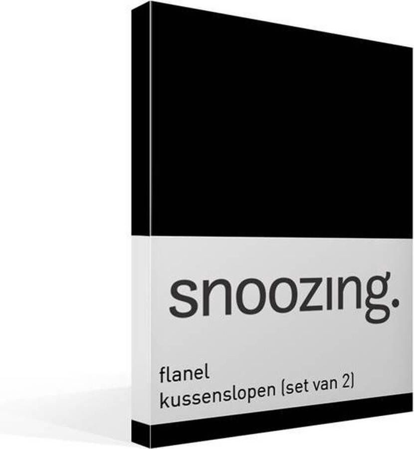 Snoozing Flanel Kussenslopen Set van 2 50x70 cm Zwart